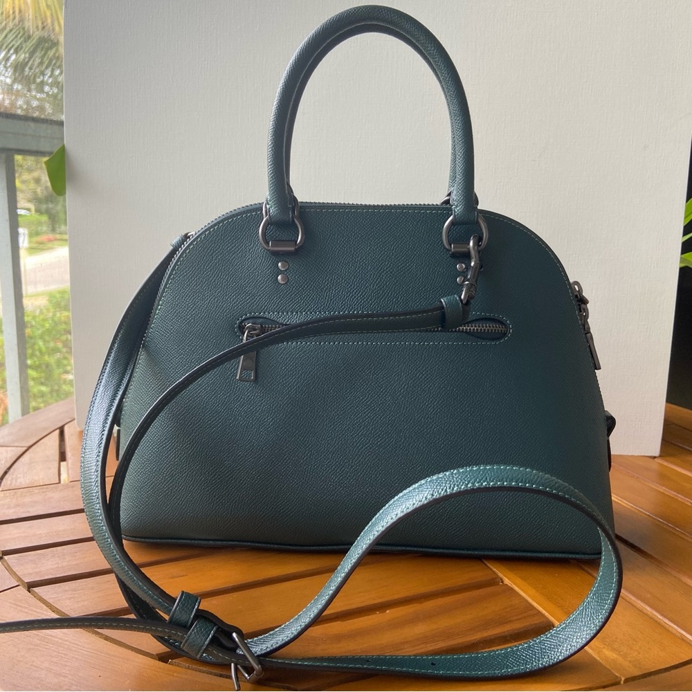 COACH Satchel Crossbody Bag Dark Green NWOT - Picture 6 of 10